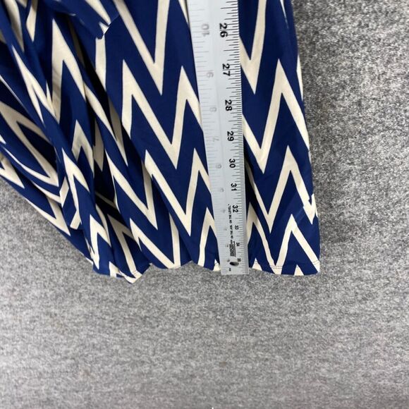 Tacera Dress Women S Small Blue Striped Sheath Short Zipper V-Neck Belted Casual - Picture 8 of 9